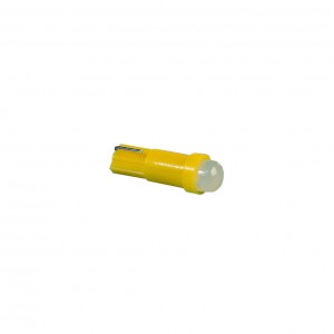Лампа светодиодная Т5 (W2,0-4,6d) желтая, СОВ диод (б/цокольная малая) 12v