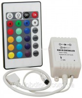 Контроллер светодиодной RGB подсветки MTF Light, ИК пульт ДУ24 кнопки,DC12V,6A, mod№CA12AIDDRGB, MTF