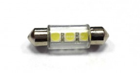 Лампа светодиодная 11-36 (SV8,5)  3 SMD 5050 диода-CL, салонная, 12v