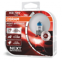 Автолампа  H3  12V 55W (PK22s) Night Breaker Laser +150% (DuoBox) 64151NL_HCB OSRAM