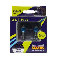 Автолампа H27/1 12V 27W (PG13) Super White +30% (2 шт.) 82727W\1SW+30new "Маяк УЛЬТРА"