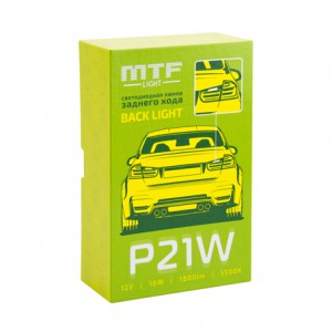 Светодиодная автолампа MTF LIGHT, серия BACK LIGHT 5000К, P21W в фонарь зад. хода (1шт)12В,10Вт, MTF