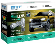 Светодиодные линзы MTF LIGHT серии MiniLENS EXPERT H4/H19, 12/24V, 40/50W, 5500K, 5000LM, к-т 2шт.